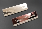 smooth engraved stainless steel name badge silver & gold
